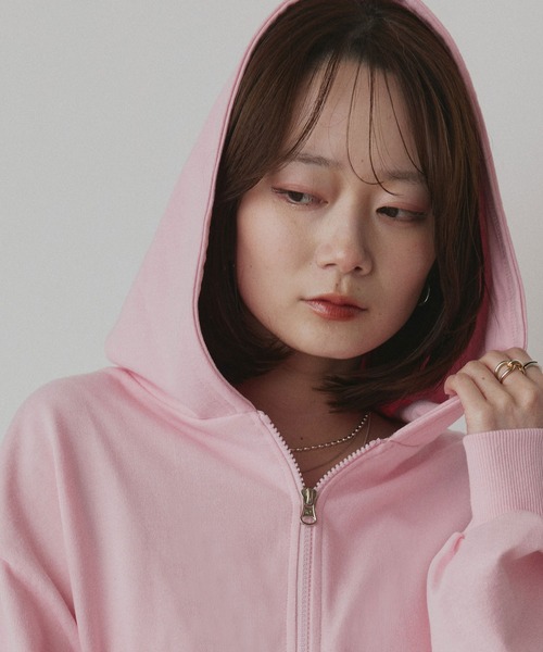 ad thie(アドティエ)の「ダブルジップ スウェットパーカー(パーカー・レディース・ブラウン/チャコール/ブラック/レッド/杢グレー/オートミール/ピンク/アイボリー・MEDIUM/LARGE)」の22枚目の写真