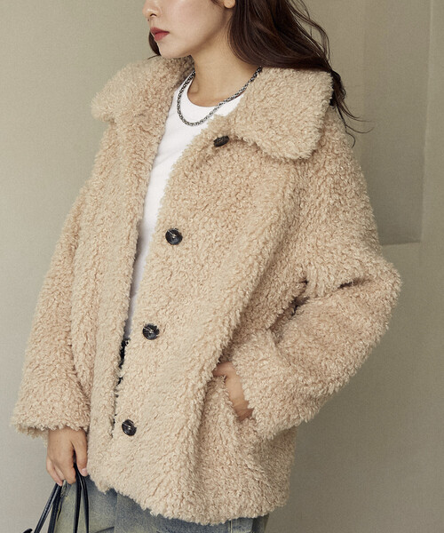 PUBLUX（パブリュクス）の「PUBLUX/パブリュクス プードルファーコート　限定展開（その他アウター・レディース・ブラック/ベージュ/ブラウン・ﾌﾘ-）」の3枚目の写真