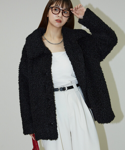 PUBLUX（パブリュクス）の「PUBLUX/パブリュクス プードルファーコート　限定展開（その他アウター・レディース・ブラック/ベージュ/ブラウン・ﾌﾘ-）」の7枚目の写真