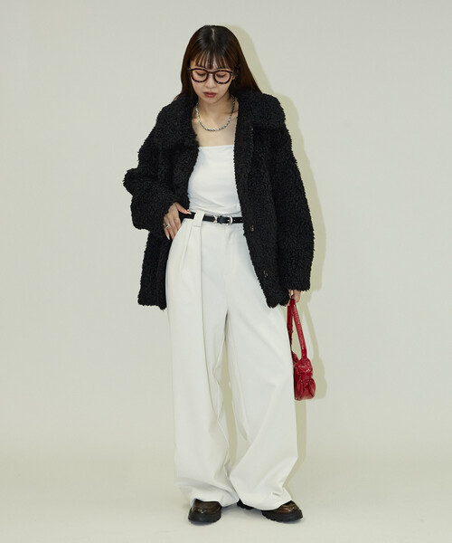 PUBLUX（パブリュクス）の「PUBLUX/パブリュクス プードルファーコート　限定展開（その他アウター・レディース・ブラック/ベージュ/ブラウン・ﾌﾘ-）」の12枚目の写真