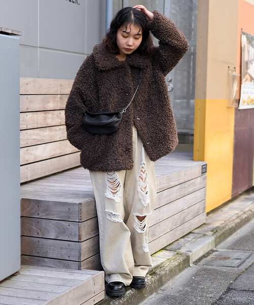 PUBLUX（パブリュクス）の「PUBLUX/パブリュクス プードルファーコート　限定展開（その他アウター・レディース・ブラック/ベージュ/ブラウン・ﾌﾘ-）」の17枚目の写真