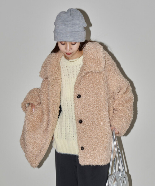 PUBLUX（パブリュクス）の「PUBLUX/パブリュクス プードルファーコート　限定展開（その他アウター・レディース・ブラック/ベージュ/ブラウン・ﾌﾘ-）」の4枚目の写真