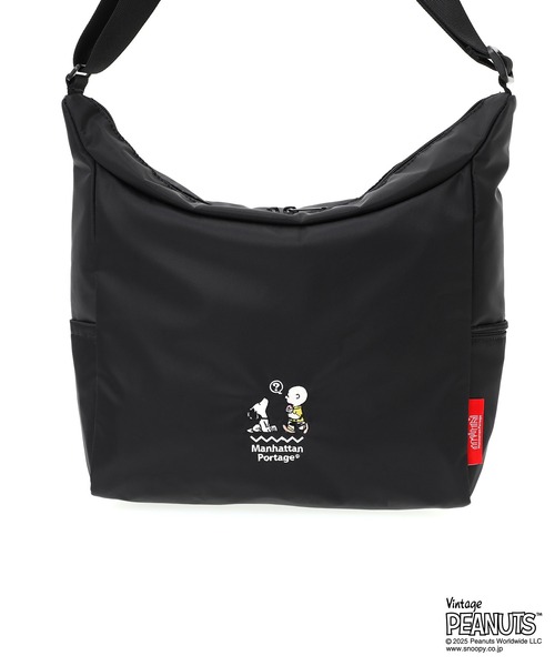 Manhattan Portage(マンハッタンポーテージ)の「BED-STUY SHOULDER BAG FLIGHT NYLON BACKING PEANUTS 25(ショルダーバッグ・レディース・ブラック・MEDIUM)」の7枚目の写真