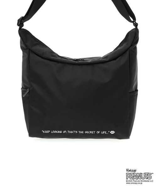 Manhattan Portage(マンハッタンポーテージ)の「BED-STUY SHOULDER BAG FLIGHT NYLON BACKING PEANUTS 25(ショルダーバッグ・レディース・ブラック・MEDIUM)」の9枚目の写真