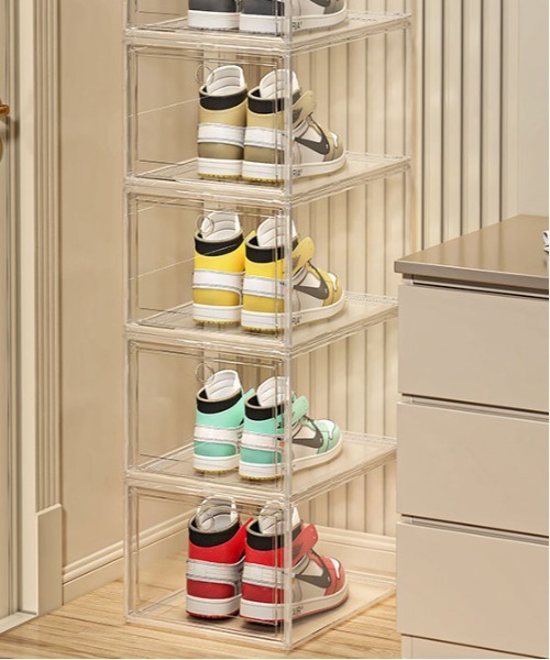 Jelly moo（ジェリームー）の「【 Jelly moo / ジェリームー 】 組み立て式 クリア シューズボックス / スニーカー収納 / マルチ収納ボックス（収納グッズ・レディース・A/B・FREE）」の3枚目の写真