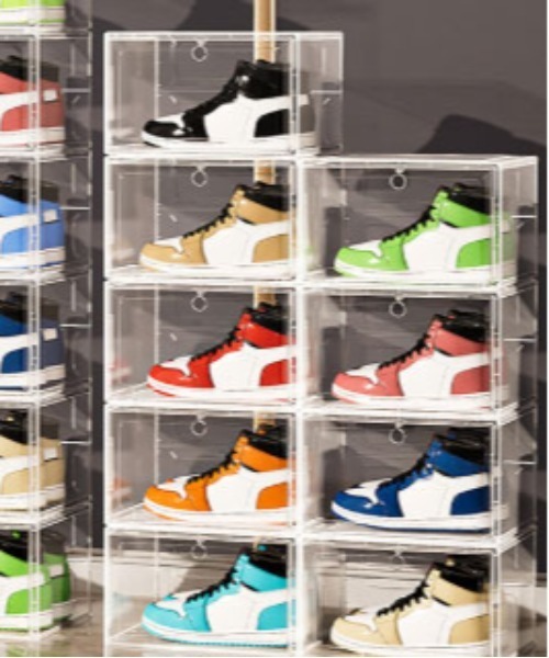 Jelly moo（ジェリームー）の「【 Jelly moo / ジェリームー 】 組み立て式 クリア シューズボックス / スニーカー収納 / マルチ収納ボックス（収納グッズ・レディース・A/B・FREE）」の5枚目の写真