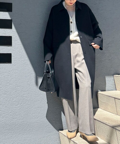 NOLLEY’S Sophi(ノーリーズソフィ)の「SUPER140リバーステンカラーコート(ステンカラーコート・レディース・ブラック/カーキ/ベージュ・38/36)」の22枚目の写真