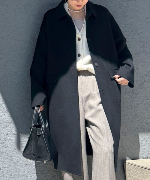 NOLLEY’S Sophi(ノーリーズソフィ)の「SUPER140リバーステンカラーコート(ステンカラーコート・レディース・ブラック/カーキ/ベージュ・38/36)」の20枚目の写真