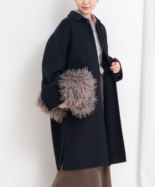 NOLLEY’S Sophi(ノーリーズソフィ)の「SUPER140リバーステンカラーコート(ステンカラーコート・レディース・ブラック/カーキ/ベージュ・38/36)」の18枚目の写真