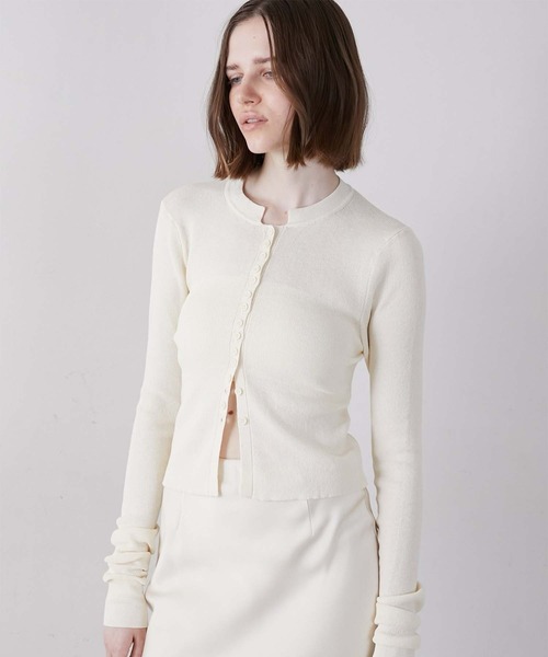 LA PEAU DE GEM】washable full button knit/ウォッシャブルフルボタン