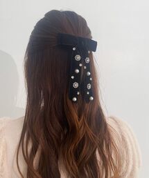 MAJESTIC LEGON | ビジューリボンバレッタ(バレッタ/ヘアクリップ)