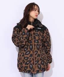 ダウンジャケット/コート（ブラウン/茶色系・レオパード柄