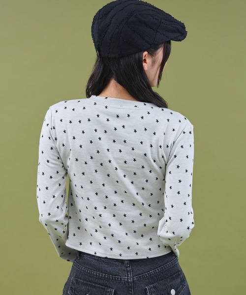 dispark（ディスパーク）の「DISPARK/【25年秋冬新作】スターラメロゴトップ（Tシャツ/カットソー・レディース・グレー/チャコール・FREE）」の6枚目の写真