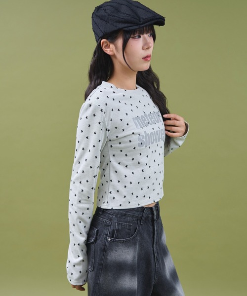 dispark（ディスパーク）の「DISPARK/【25年秋冬新作】スターラメロゴトップ（Tシャツ/カットソー・レディース・グレー/チャコール・FREE）」の7枚目の写真