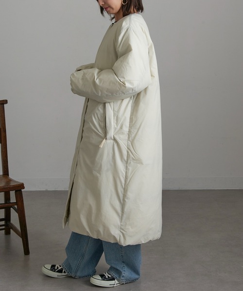 NANGA(ナンガ)の「【NANGA】NO COLLAR DOWN COAT ND2442-1C600(ダウンジャケット/コート・レディース・カーキ/アイボリー/ブラック・L/M/S)」の15枚目の写真