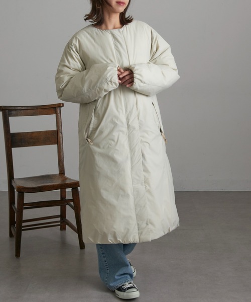 NANGA(ナンガ)の「【NANGA】NO COLLAR DOWN COAT ND2442-1C600(ダウンジャケット/コート・レディース・カーキ/アイボリー/ブラック・L/M/S)」の17枚目の写真