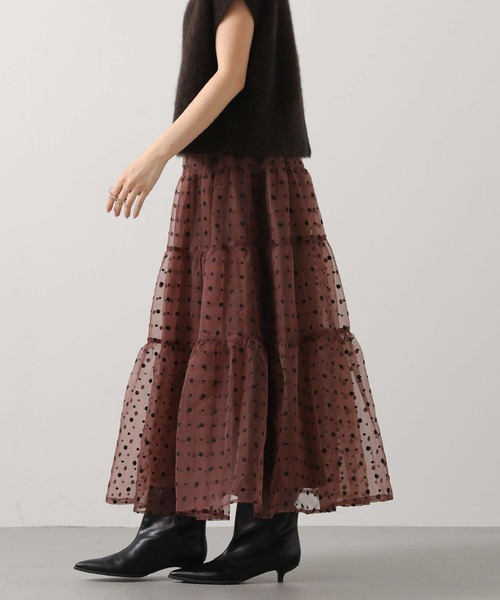 Gready Brilliant（グレディブリリアン）の「刺繍オーガンティアードスカート（スカート・レディース・ブラウン/ブラック・38）」の12枚目の写真