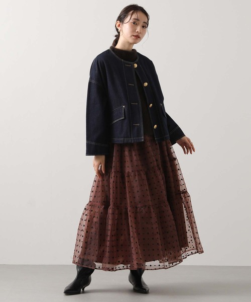 Gready Brilliant（グレディブリリアン）の「刺繍オーガンティアードスカート（スカート・レディース・ブラウン/ブラック・38）」の15枚目の写真