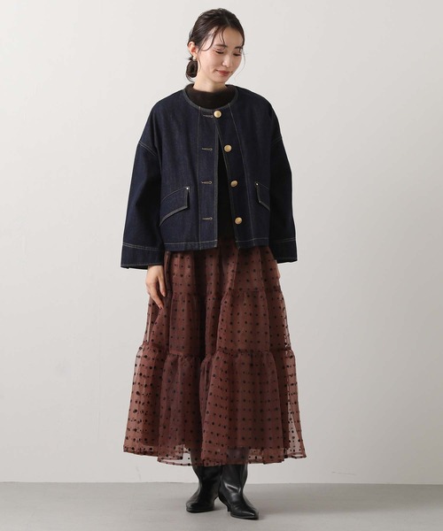 Gready Brilliant（グレディブリリアン）の「刺繍オーガンティアードスカート（スカート・レディース・ブラウン/ブラック・38）」の16枚目の写真