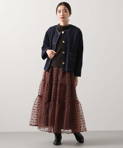 Gready Brilliant（グレディブリリアン）の「刺繍オーガンティアードスカート（スカート・レディース・ブラウン/ブラック・38）」の5枚目の写真