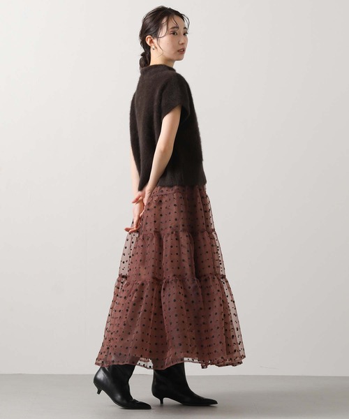 Gready Brilliant（グレディブリリアン）の「刺繍オーガンティアードスカート（スカート・レディース・ブラウン/ブラック・38）」の20枚目の写真