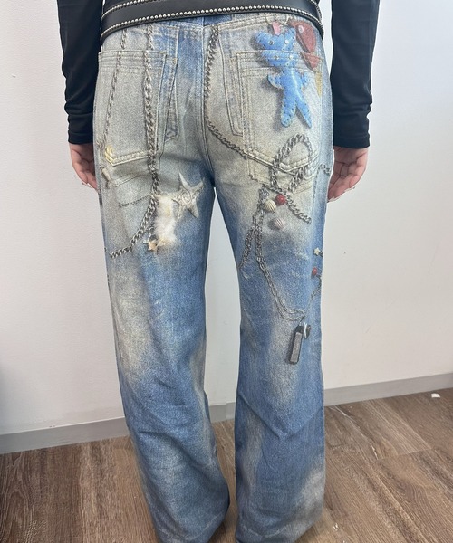 Judin（ジュディン）の「Denim print wide pants【JD】（デニムパンツ・レディース・ブルー・S/M）」の13枚目の写真