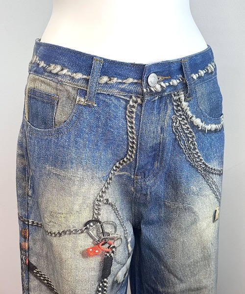 Judin（ジュディン）の「Denim print wide pants【JD】（デニムパンツ・レディース・ブルー・S/M）」の14枚目の写真