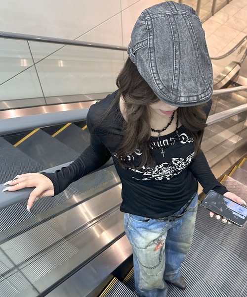 Judin（ジュディン）の「Denim print wide pants【JD】（デニムパンツ・レディース・ブルー・S/M）」の16枚目の写真