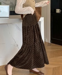 emi+ | ドット柄ベロアロングスカート(スカート)