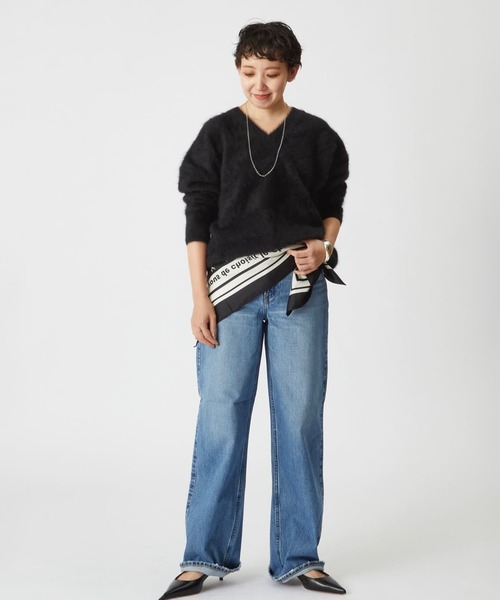 1er Arrondissement(プルミエアロンディスモン)の「FOXカシミアVネックプルオーバー(ニット/セーター・レディース・ベージュ/ピンク系その他4/ブラック系その他3・FREE)」の4枚目の写真