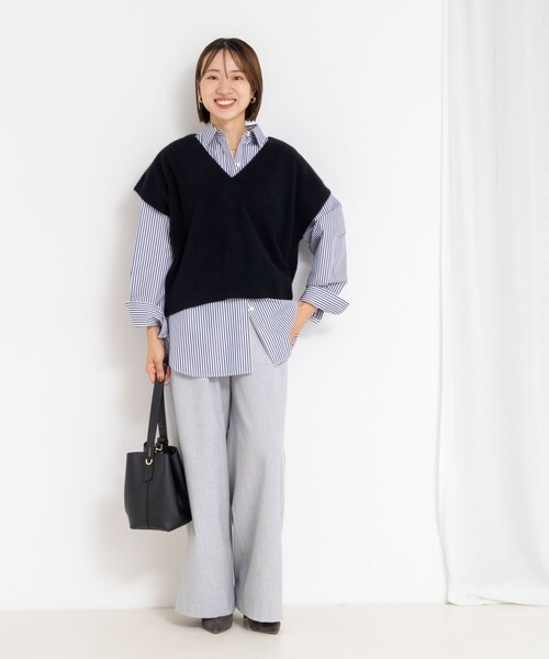 NOLLEY’S（ノーリーズ）の「ウォッシャブル裏起毛WARMパンツ（その他パンツ・レディース・ライトグレー/オフホワイト/ブルー系その他7・40/38/36/34）」の7枚目の写真