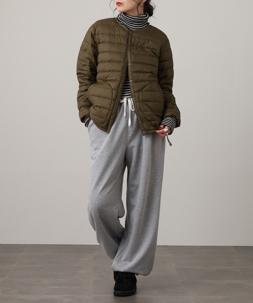 OMNES（オムネス）の「高密度ナイロンインナーダウンノーカラージャケット（ダウンジャケット/コート・レディース・アイボリー/カーキ/キャメル/ベージュ/ネイビー・WOMENS L/WOMENS M）」の17枚目の写真