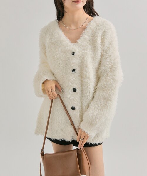 mystic（ミスティック）の「【前後2WAY】ループボタン カーディガン（カーディガン/ボレロ・レディース・キャメル/グレー/オフホワイト・FREE）」の5枚目の写真