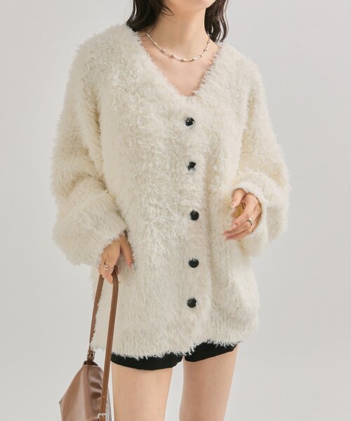 mystic（ミスティック）の「【前後2WAY】ループボタン カーディガン（カーディガン/ボレロ・レディース・キャメル/グレー/オフホワイト・FREE）」の7枚目の写真