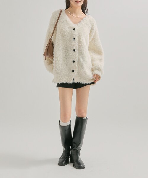 mystic（ミスティック）の「【前後2WAY】ループボタン カーディガン（カーディガン/ボレロ・レディース・キャメル/グレー/オフホワイト・FREE）」の9枚目の写真