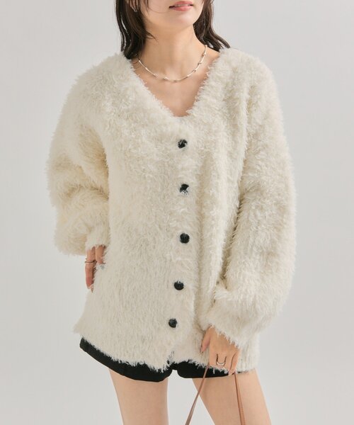 mystic（ミスティック）の「【前後2WAY】ループボタン カーディガン（カーディガン/ボレロ・レディース・キャメル/グレー/オフホワイト・FREE）」の11枚目の写真