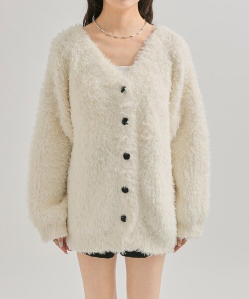 mystic（ミスティック）の「【前後2WAY】ループボタン カーディガン（カーディガン/ボレロ・レディース・キャメル/グレー/オフホワイト・FREE）」の15枚目の写真