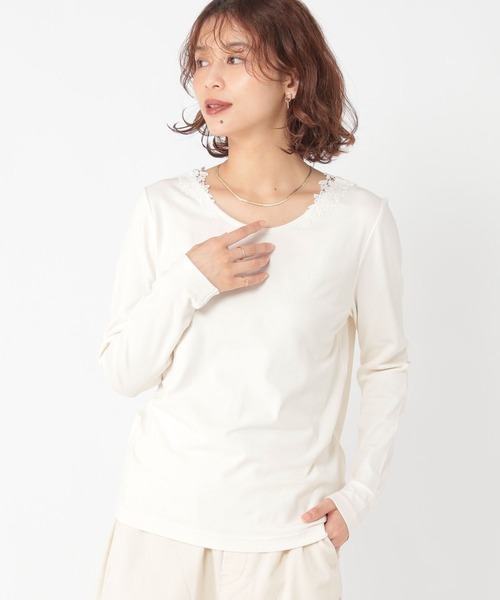 2WAYレースロングスリーブプルオーバー（Tシャツ/カットソー）｜studio