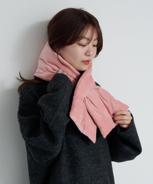 セール】【5色展開/リバーシブル】キルティングパテッドマフラー