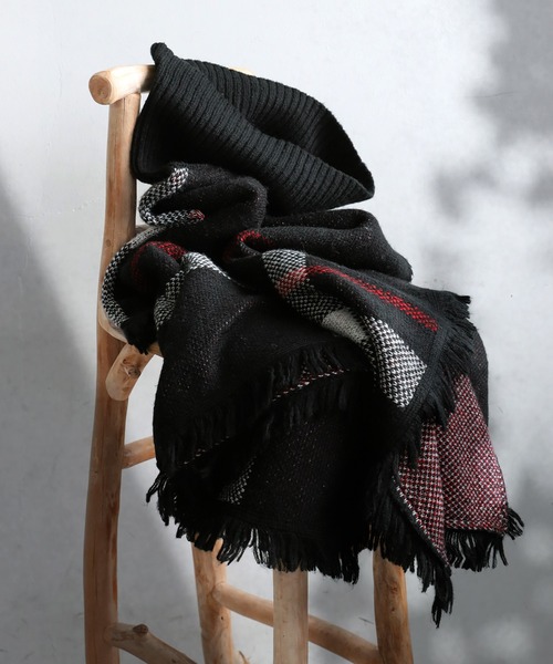 antiqua（アンティカ）の「チェック柄 2WAY ポンチョ スカート（ポンチョ・レディース・ブラック・ONESIZE）」の19枚目の写真