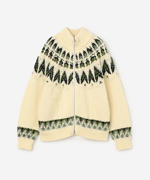 Coohem（コーヘン）の「COOHEM | 〈別注〉ノルディック ニットブルゾン WOMEN（カーディガン/ボレロ・レディース・ホワイト系その他・F）」の2枚目の写真