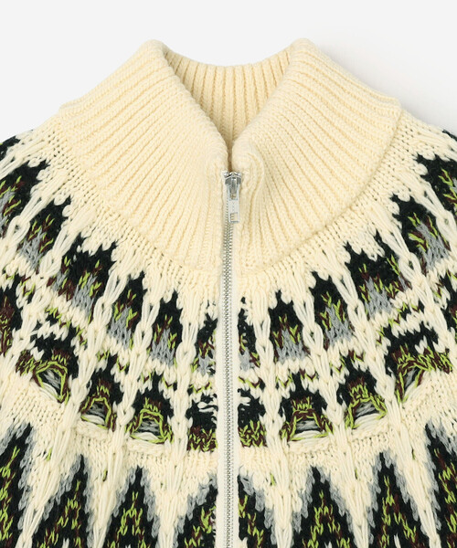 Coohem（コーヘン）の「COOHEM | 〈別注〉ノルディック ニットブルゾン WOMEN（カーディガン/ボレロ・レディース・ホワイト系その他・F）」の4枚目の写真