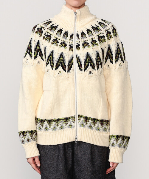 Coohem（コーヘン）の「COOHEM | 〈別注〉ノルディック ニットブルゾン WOMEN（カーディガン/ボレロ・レディース・ホワイト系その他・F）」の8枚目の写真