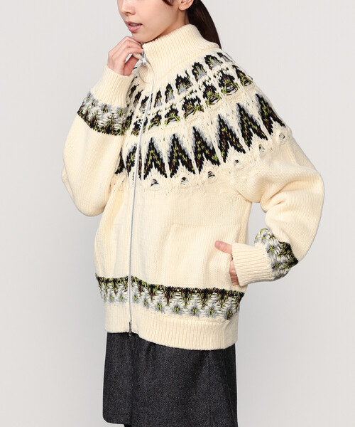 Coohem（コーヘン）の「COOHEM | 〈別注〉ノルディック ニットブルゾン WOMEN（カーディガン/ボレロ・レディース・ホワイト系その他・F）」の11枚目の写真