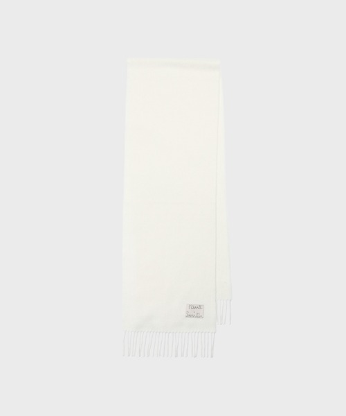 Paul Smith(ポールスミス)の「【オンラインショップ・一部店舗限定】"Cropped Logo" カシミヤブレンド マフラー / 255656 WCW(マフラー・レディース・オフホワイト/ミント/ラベンダー・FREE)」の1枚目の写真