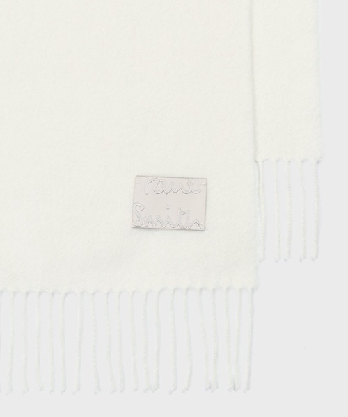 Paul Smith(ポールスミス)の「【オンラインショップ・一部店舗限定】"Cropped Logo" カシミヤブレンド マフラー / 255656 WCW(マフラー・レディース・オフホワイト/ミント/ラベンダー・FREE)」の10枚目の写真
