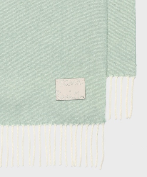 Paul Smith(ポールスミス)の「【オンラインショップ・一部店舗限定】"Cropped Logo" カシミヤブレンド マフラー / 255656 WCW(マフラー・レディース・オフホワイト/ミント/ラベンダー・FREE)」の4枚目の写真
