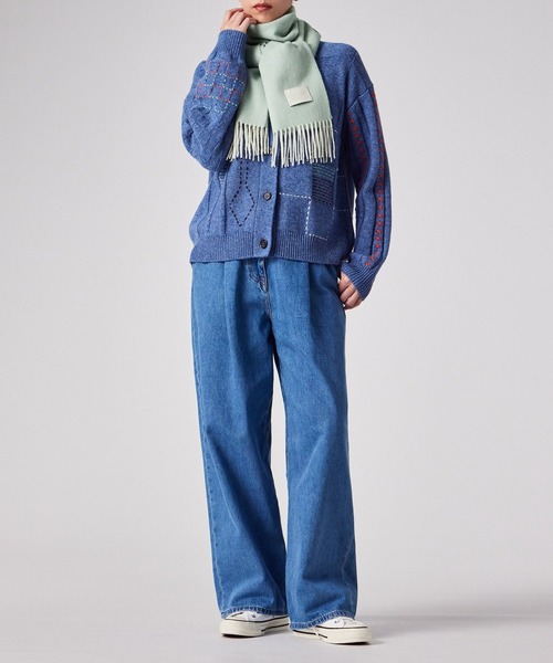 Paul Smith(ポールスミス)の「【オンラインショップ・一部店舗限定】"Cropped Logo" カシミヤブレンド マフラー / 255656 WCW(マフラー・レディース・オフホワイト/ミント/ラベンダー・FREE)」の19枚目の写真