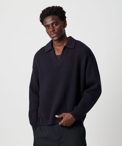 OWNESS＞フレンチ ウール アゼ スキッパー ニット（ニット/セーター