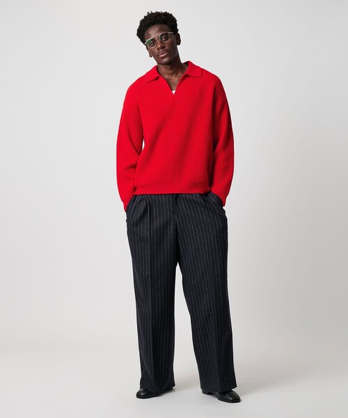 OWNESS＞フレンチ ウール アゼ スキッパー ニット（ニット/セーター